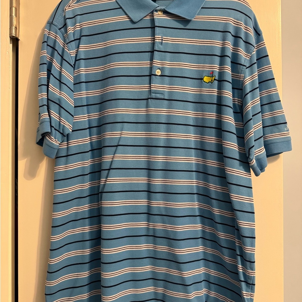 Official Masters Golf Blue Striped Polo Shirt XL